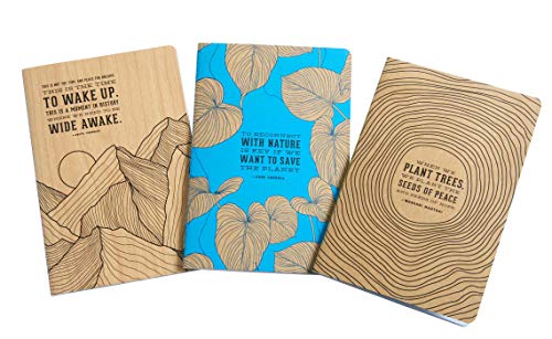 Conservation Sewn Notebook Collection (Set of 3): Large (Notebook With Quotes, Hiking Journal, Camping Journal: Set of 2