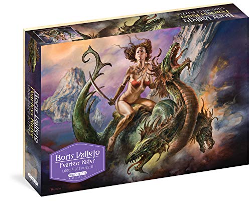 Boris Vallejo Fearless Rider 1,000-Piece Puzzle: for Adults Fantasy Dragon Gift Jigsaw 26 3/8" x 18 7/8"